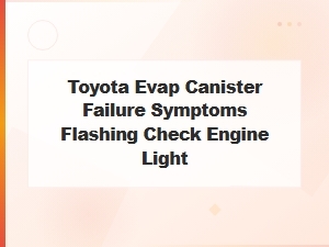 Toyota Evap Canister Failure Symptoms and Flashing Check Engine Light Guide