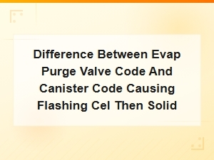 Evap Purge Valve Code vs Canister Code: Flashing Then Solid Cel Diagnosis