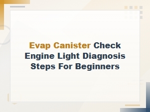 Evap Canister Check Engine Light Diagnosis Steps for Beginners